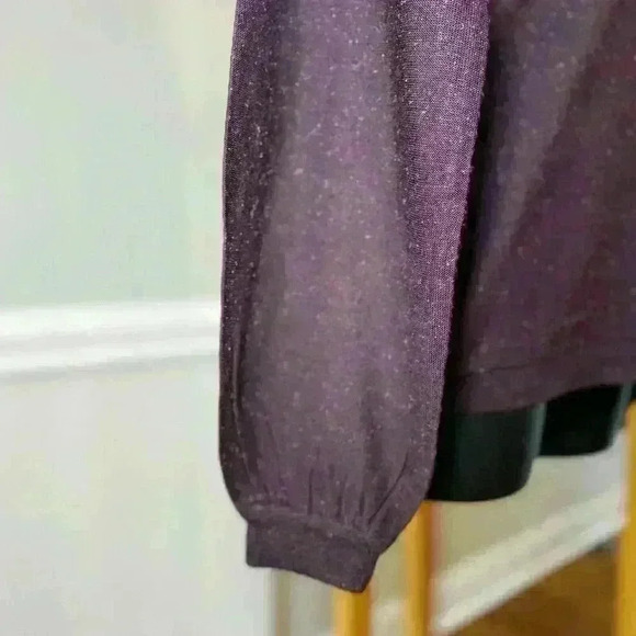 VTG Pronto Silk And Acrylic Purple V Neck Sweater Women's Size S - Picture 5 of 6